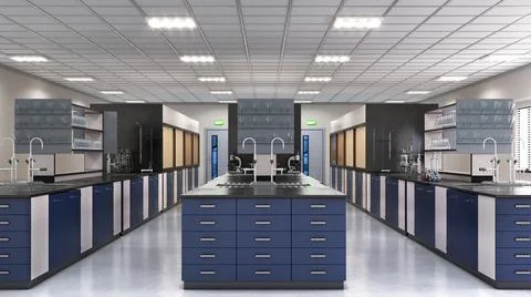 Laboratory interior. 3d illustration Stock Illustration