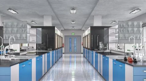 Laboratory interior. 3d illustration Stock Illustration