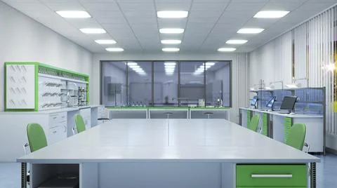 Laboratory interior. 3d illustration Stock Illustration