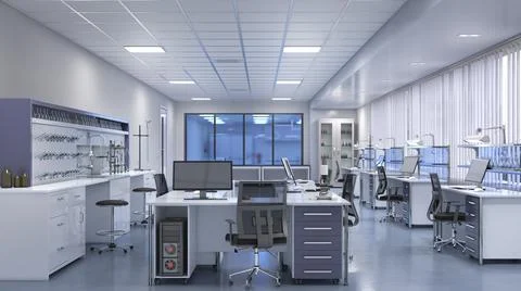 Laboratory interior. 3d illustration Stock Illustration