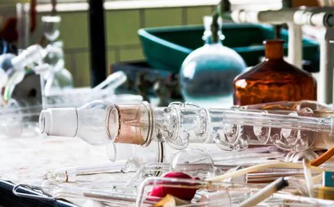 Laboratory interrior with test tubes Stock Photos