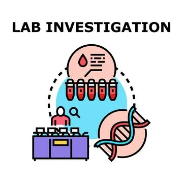 Laboratory investigation process exploring scientific research and medical .. Stock Illustration