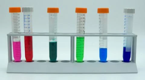 Laboratory labware for science experiments, white background Stock Photos
