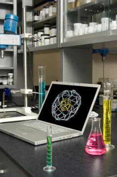 Laboratory laptop Foto stock