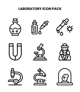 Laboratory Line Bundle Icons Pack Stockillustratie