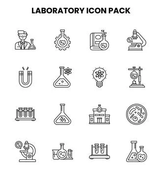 Laboratory Line Design Icons Pack Stock Illustration