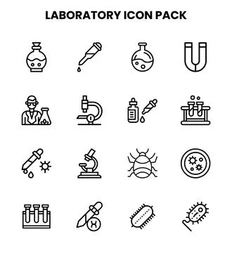Laboratory Line Graphics Icons Pack Stockillustratie
