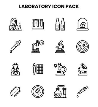 Laboratory Line Graphics Icons Pack Stock Illustration