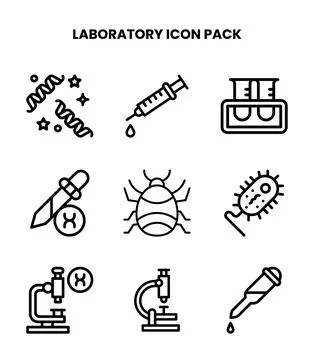 Laboratory Line Scalable Icons Pack Stock Illustration