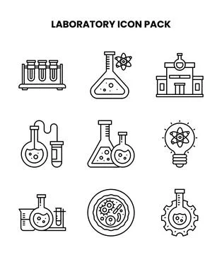Laboratory Line Vector Icons Pack イラスト素材