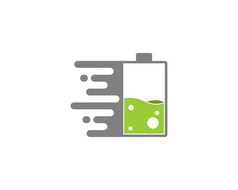 Laboratory liquid in the battery logo Stock Illustration