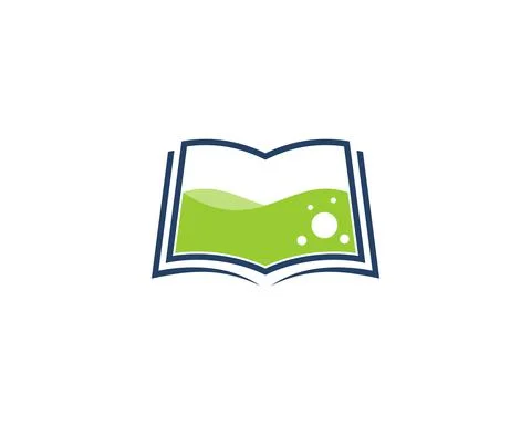 Laboratory liquid in the open book logo Stock Illustration