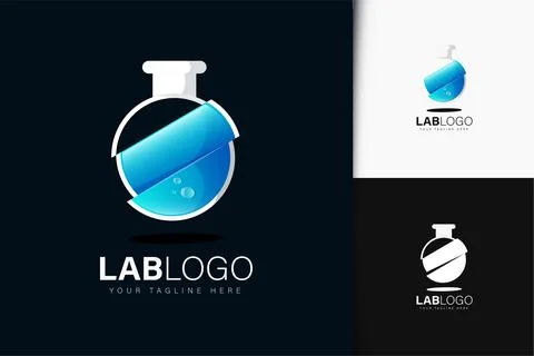 Laboratory logo design with gradient Stock Illustration