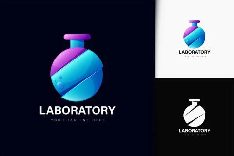 Laboratory logo design with gradient Stock Illustration