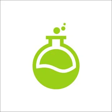 Laboratory logo vector green color,Potion Bottle Icon Illustrazione stock