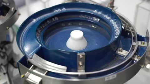 Laboratory machine with circular spinning disc in clean room Stock Photos