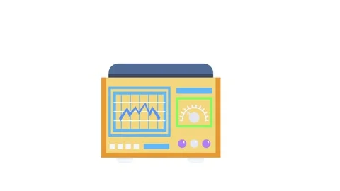 A laboratory machine displaying two test tubes alongside a graph, indicatin.. Stock Footage 332452797