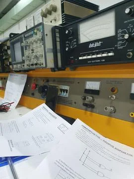 Laboratory machinery notes Stock Photos