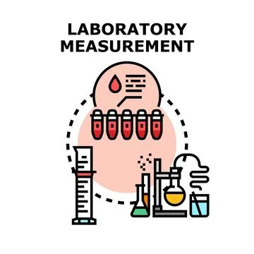 Laboratory measurement analyzing scientific experiment and diagnostic researc Stock Illustration