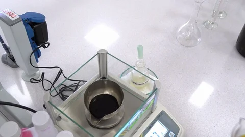Laboratory measurements close up Stock Footage 120355937