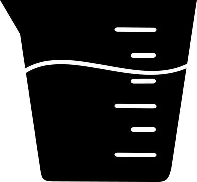 Laboratory measuring beaker with liquid scale icon Stock Illustration
