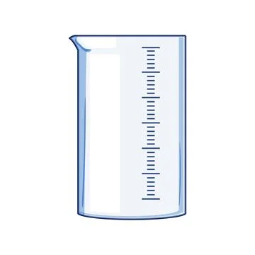 Laboratory measuring beaker with volume markings Stock Illustration