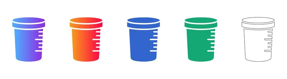 Laboratory Measuring Cup Icon Set Stockillustratie