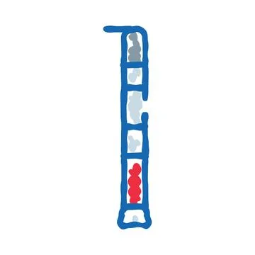 Laboratory measuring tube with various samples Stock Illustration