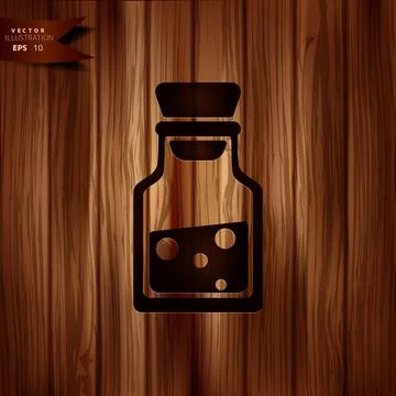 Laboratory medical flask. Application button. 스톡 일러스트
