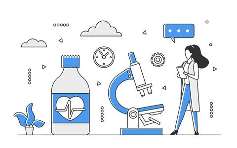 Laboratory medicine research process Stock Illustration