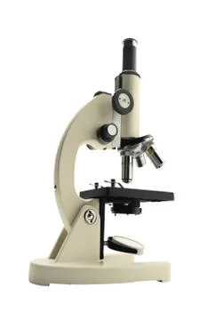 Laboratory metal microscope isolated on white background 写真素材