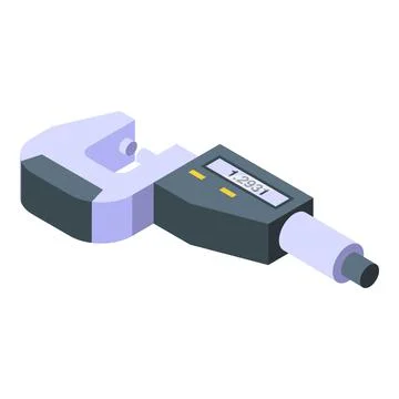 Laboratory micrometer icon isometric vector. Digital ruler Stock Illustration