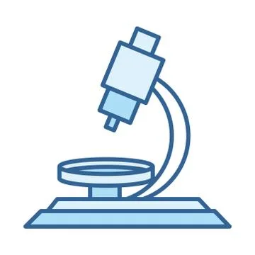Laboratory microscope analsis science line fill blue icon 스톡 일러스트