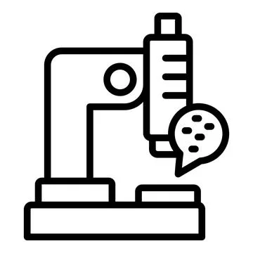 Laboratory microscope analyzing virus or bacteria sample icon Stock Illustration