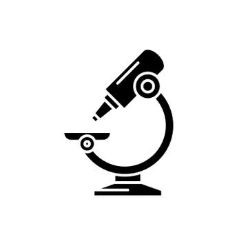 Laboratory microscope black icon, vector sign on isolated background. Laboratory 스톡 일러스트