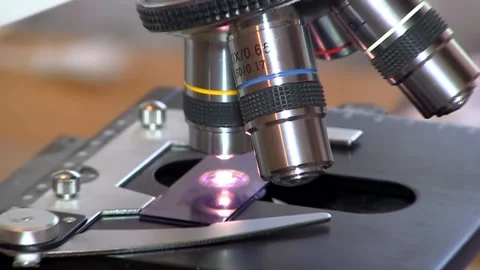 Laboratory microscope blood test Stock Footage 114008918