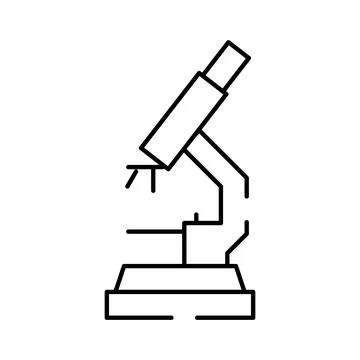 Laboratory microscope detecting microorganisms for scientific research Stock Illustration