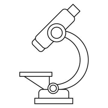 Laboratory microscope equipment icon thin line Stock Illustration
