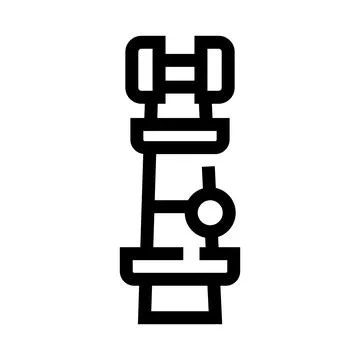 Laboratory microscope equipment line art icon for science research イラスト素材