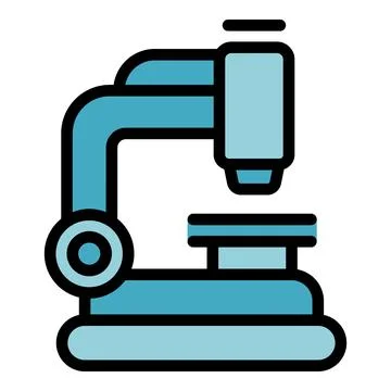 Laboratory microscope focusing on sample on glass slide Stock Illustration