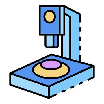 Laboratory microscope icon color outline vector Illustrazione stock