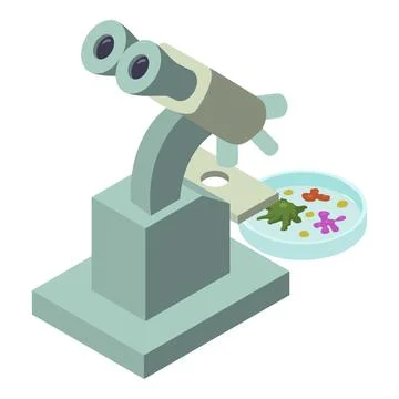 Laboratory microscope icon, isometric style 스톡 일러스트