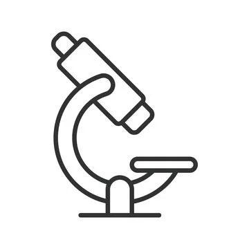 Laboratory microscope icon in line design. microscope, laboratory, science Stock Illustration