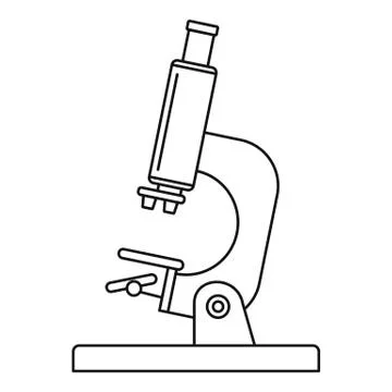 Laboratory microscope icon, outline style Stock Illustration