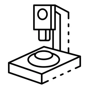 Laboratory microscope icon, outline style Illustrazione stock