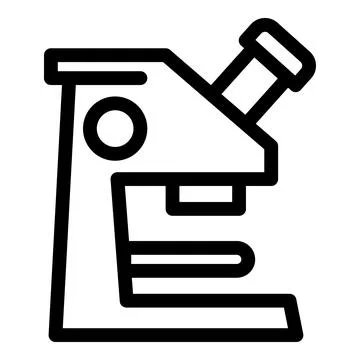 Laboratory microscope icon, outline style Stock Illustration