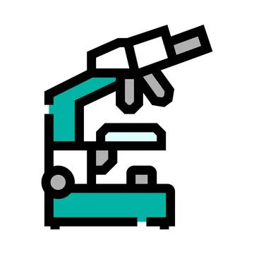 Laboratory microscope icon for science research and education Stock Illustration
