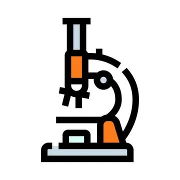 Laboratory microscope icon for scientific research and study Stock Illustration