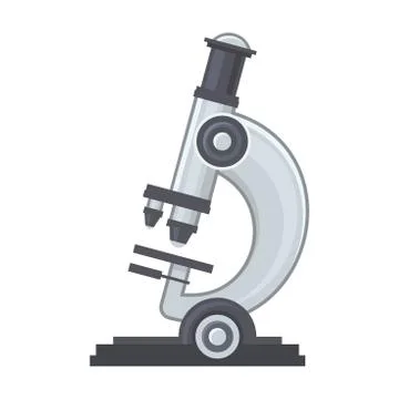 Laboratory Microscope Icon on White Background. Vector 库存插图