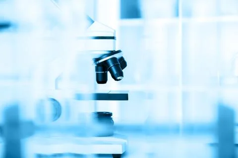 Laboratory microscope lens.modern microscopes Stock Photos
